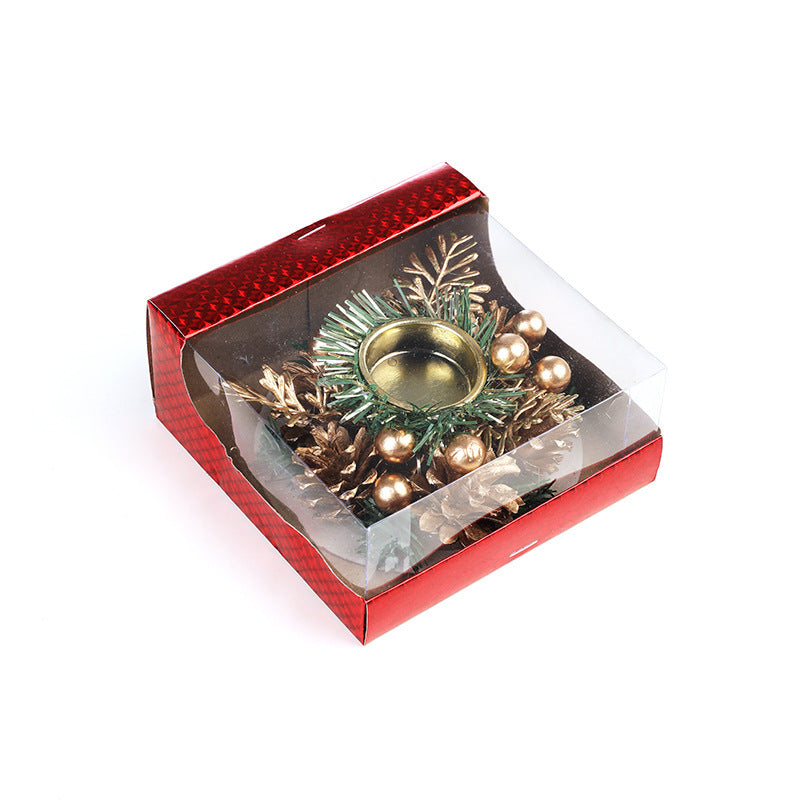 Christmas Candlestick Artificial Wreath Lampstand | Yazijico™