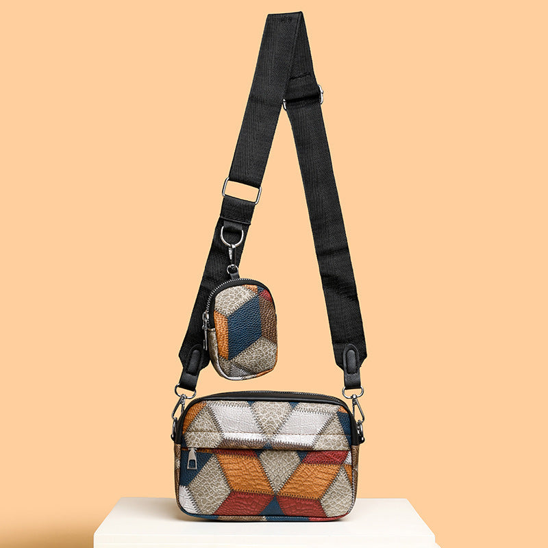 Retro Fashion Stitching Contrast Color Small Square Bag | Yazijico™