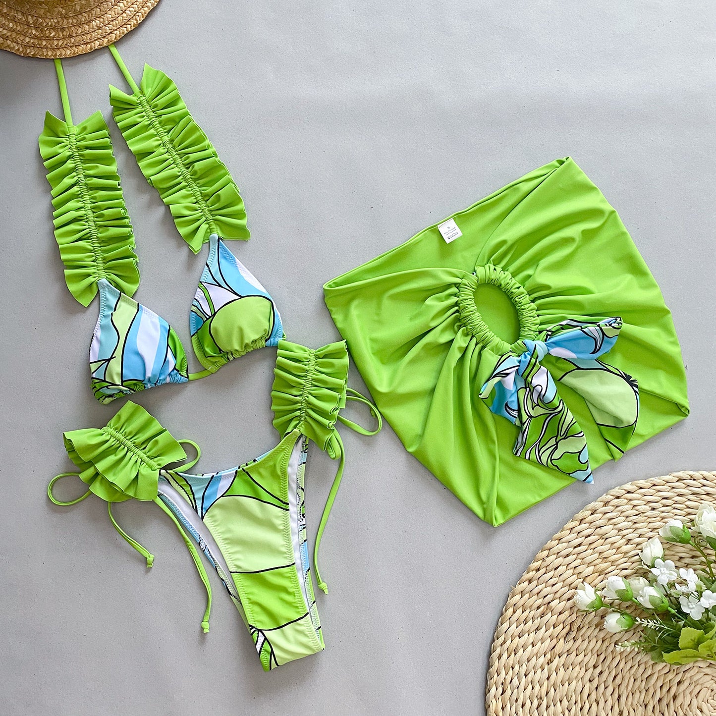 Bikini Pleated Split Women's Swimsuit Yazijico™