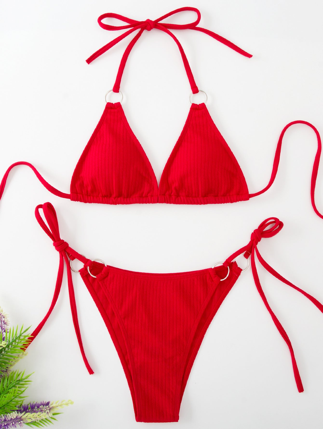 Ensemble bikini d'été avec string et liens à nouer sur le côté | Yazijico™