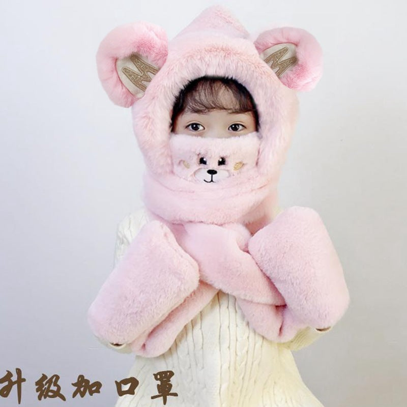 Children's Hat Scarf Gloves One-piece Hat | Yazijico™