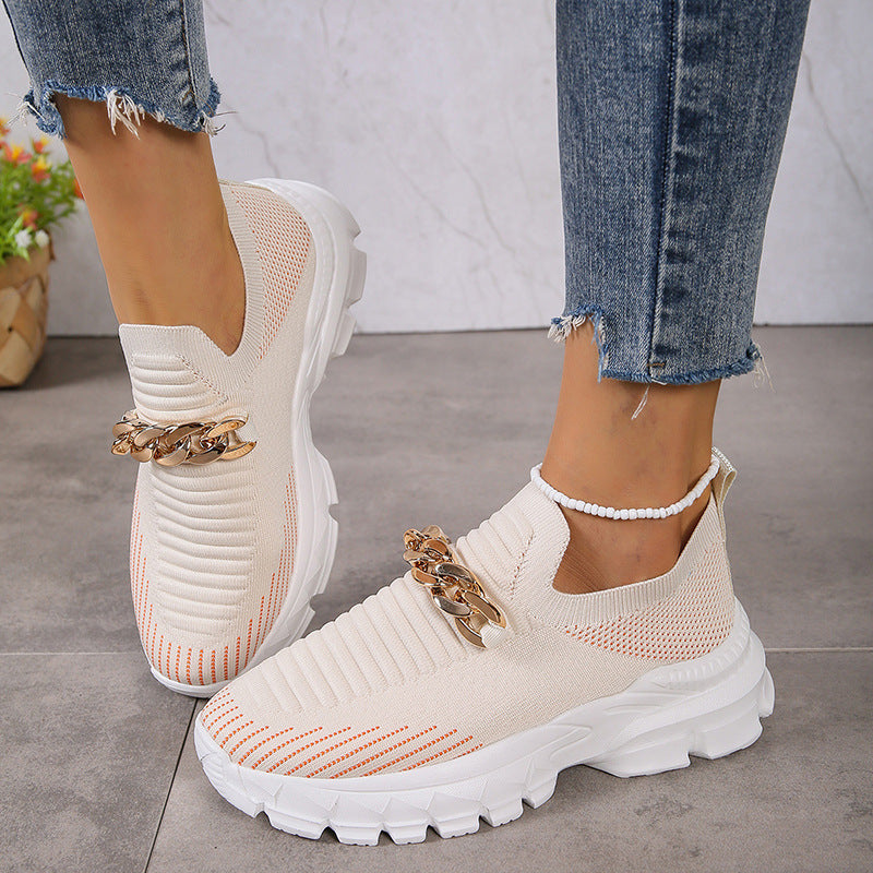 Sneakers Fashion Chain Design Mesh Shoes   Yazijico™