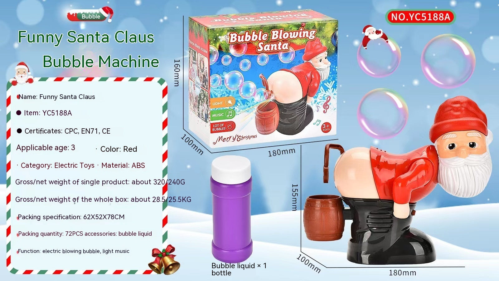 Santa Claus Electric Bubbles Machine Blowing | Yazijico™
