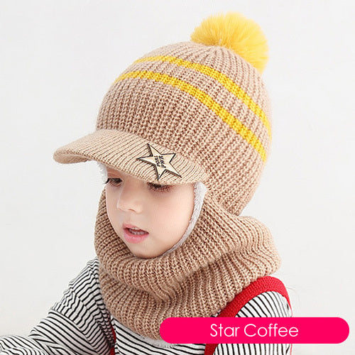 Children's neck guard one-piece woolen hat | Yazijico™