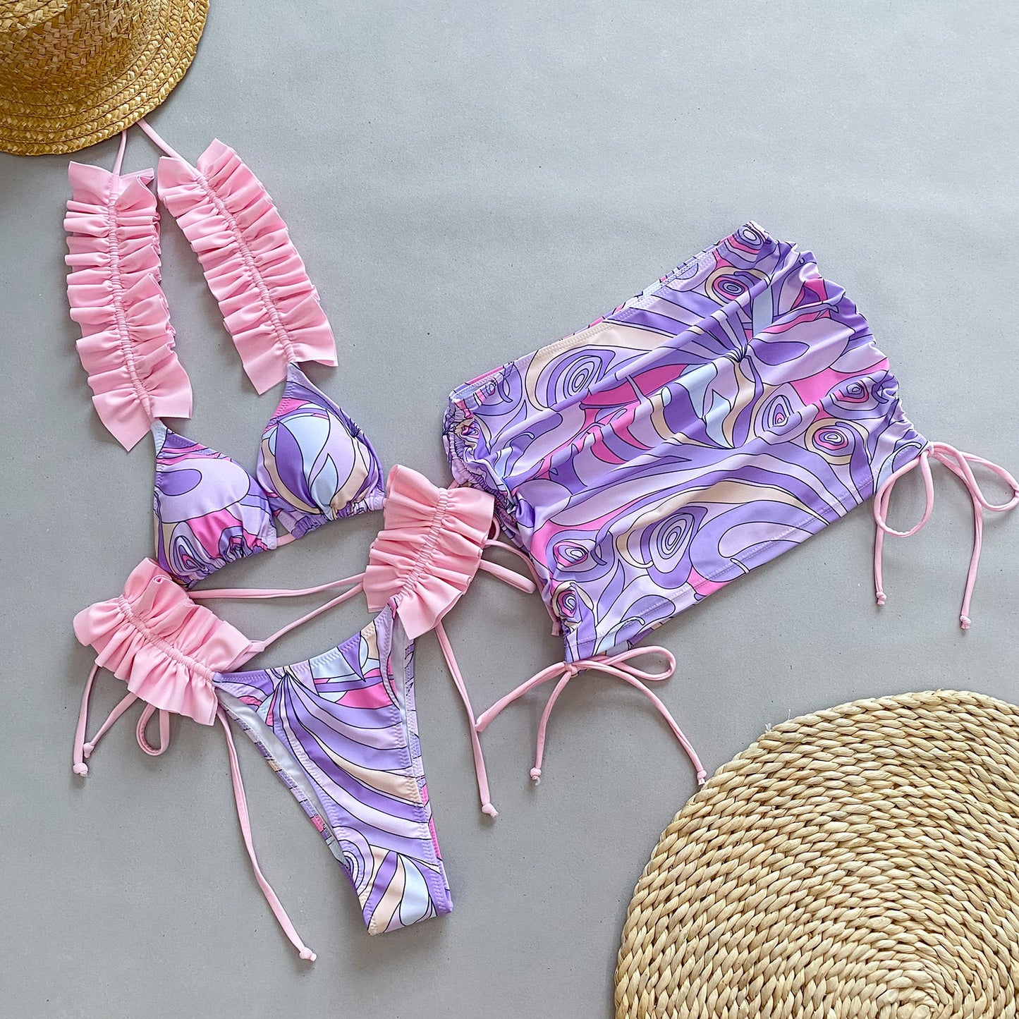 Bikini Pleated Split Women's Swimsuit Yazijico™