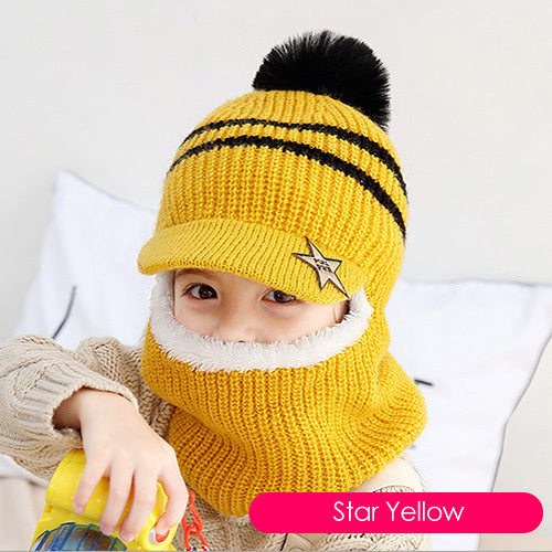 Children's neck guard one-piece woolen hat | Yazijico™