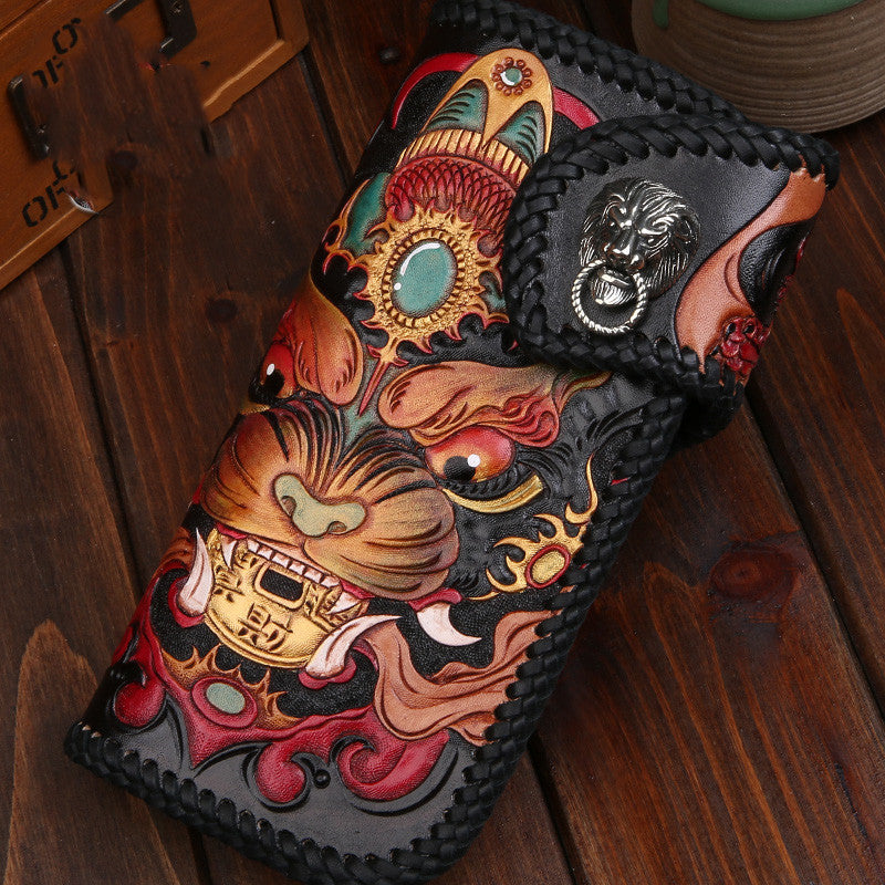 Hand made leather carving Wallet | Yazijico™