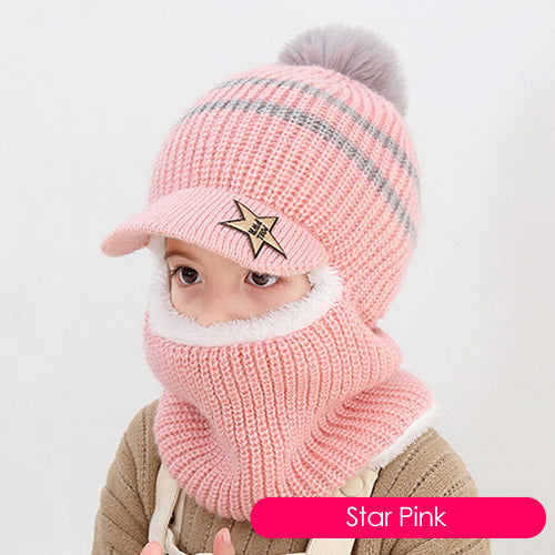 Children's neck guard one-piece woolen hat | Yazijico™