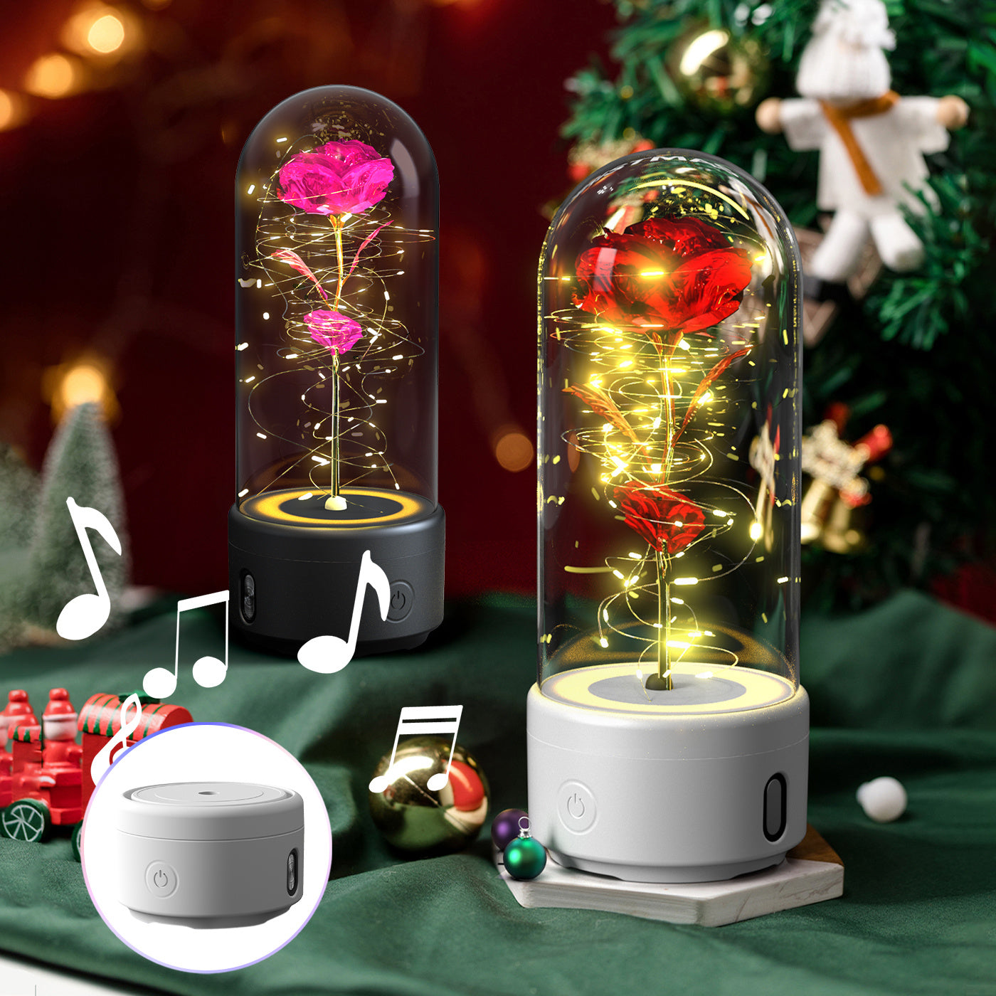 Creative 2 In 1 Rose LED Light And Bluetooth | Yazijico™