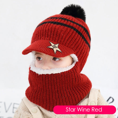 Children's neck guard one-piece woolen hat | Yazijico™