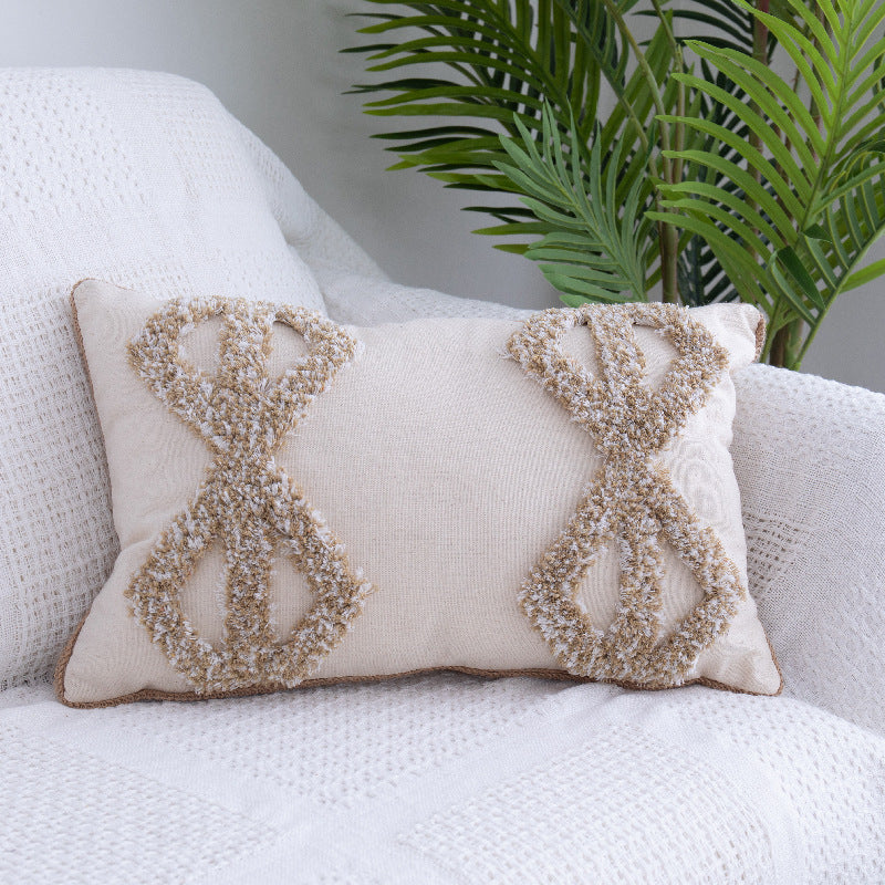 Yazijico™ Tufted Throw Pillow Moroccan Fringed Waist Pillow Case - Yazijico™