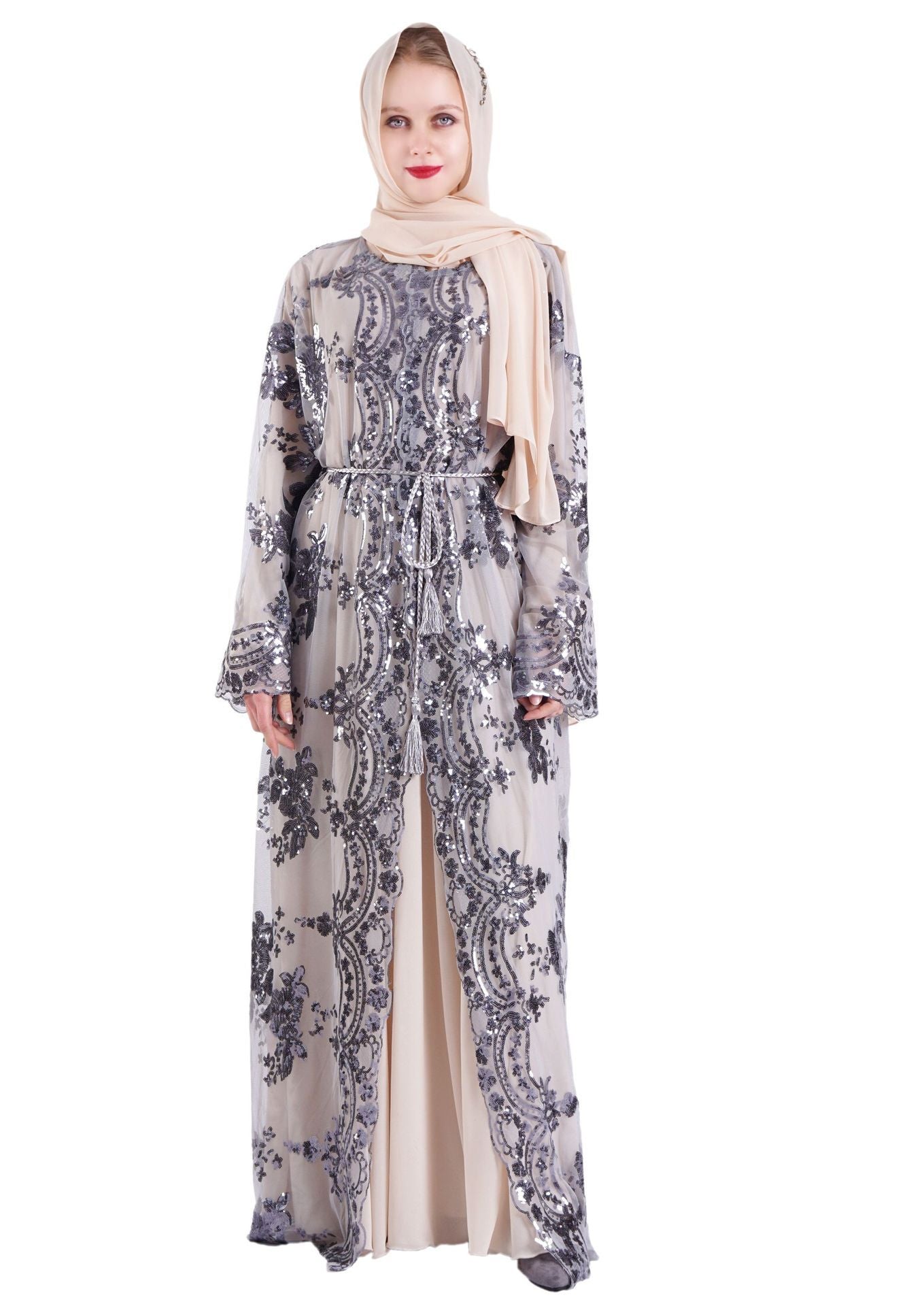 Women Long Sleeve Printed Flower Dress