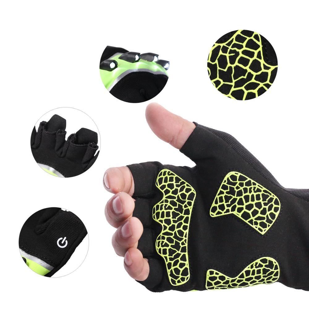 Fingerless Outdoor Sports Bike Lighting Gloves  Yazijico™