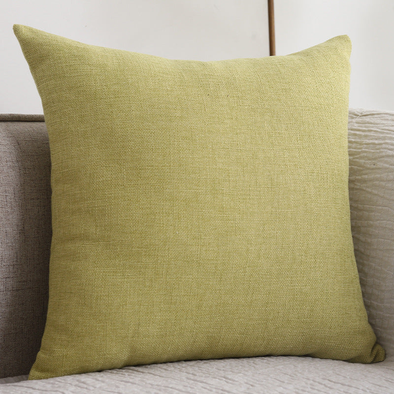 Yazijico™ Plain Cotton Linen Sofa Cushion Thickened Square Pillow - Yazijico™