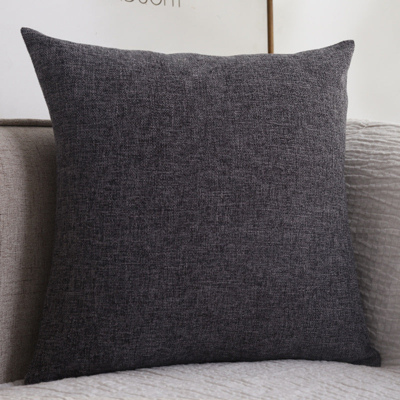 Yazijico™ Plain Cotton Linen Sofa Cushion Thickened Square Pillow - Yazijico™