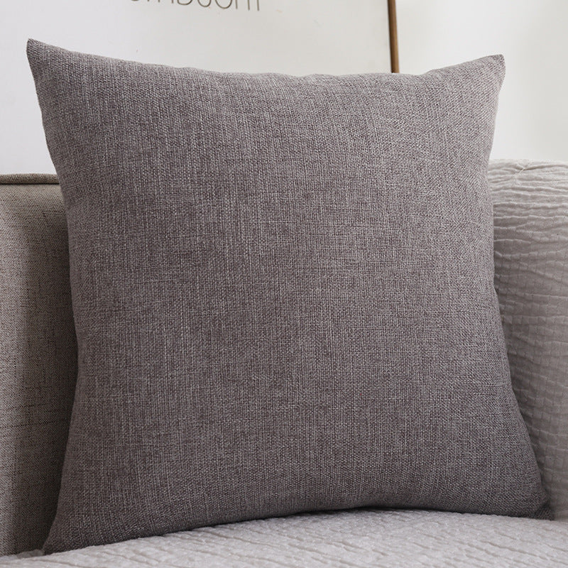 Yazijico™ Plain Cotton Linen Sofa Cushion Thickened Square Pillow - Yazijico™