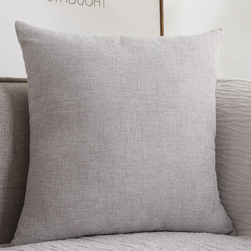 Yazijico™ Plain Cotton Linen Sofa Cushion Thickened Square Pillow - Yazijico™