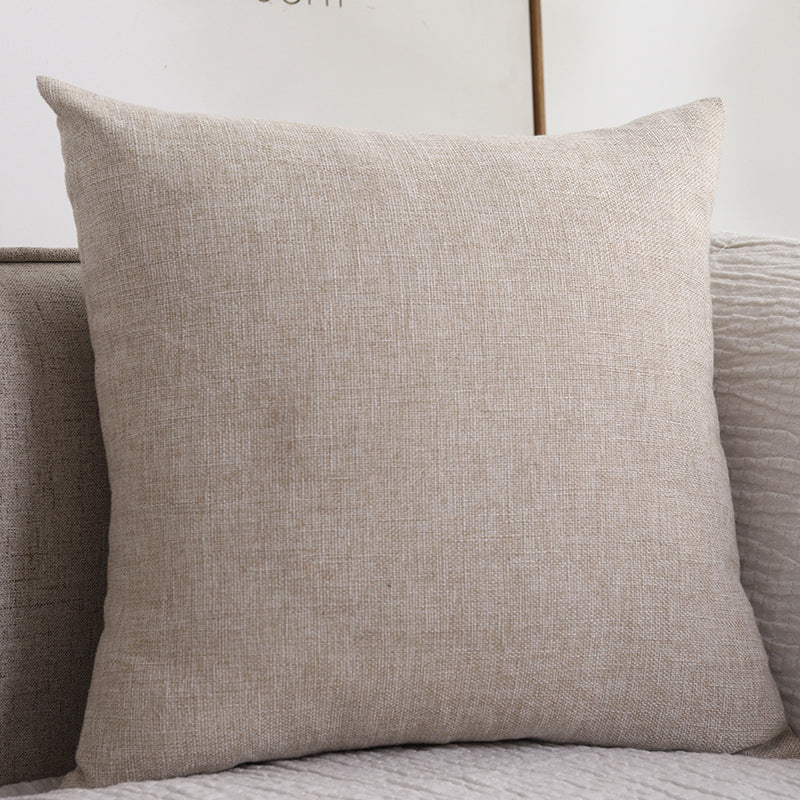Yazijico™ Plain Cotton Linen Sofa Cushion Thickened Square Pillow - Yazijico™