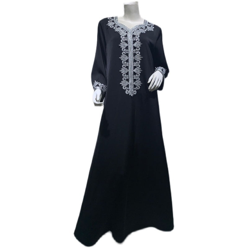 Dubai Long Skirt Embroidered Bronzing Lace Dress Yazijico™