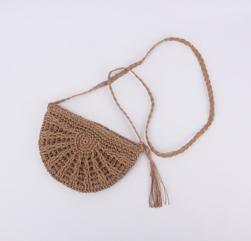 Hand Made Tassel Women's Straddle Straw Bag | Yazijico™