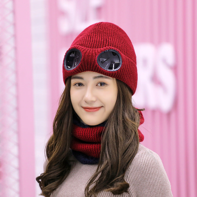 Woolwarm hat with windproof glasses thick hat | Yazijico™