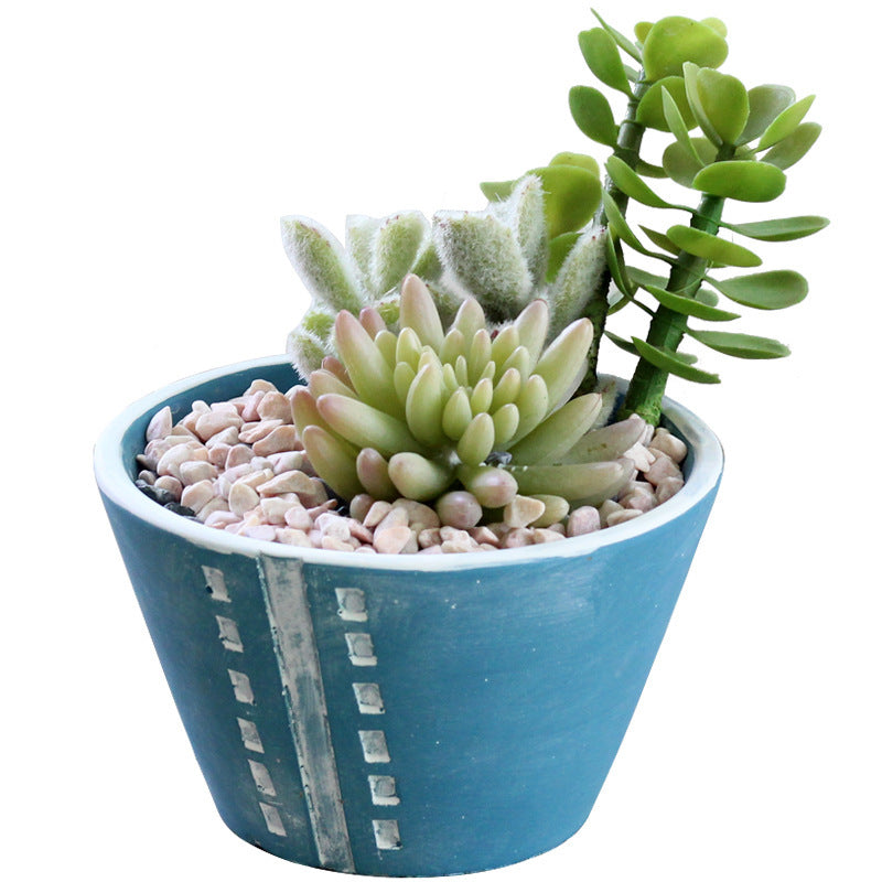 Hand made cement flowerpot fleshy combination | Yazijico™