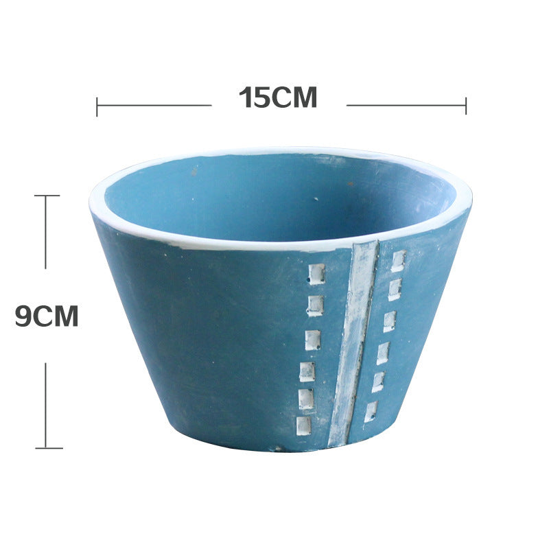 Hand made cement flowerpot fleshy combination | Yazijico™