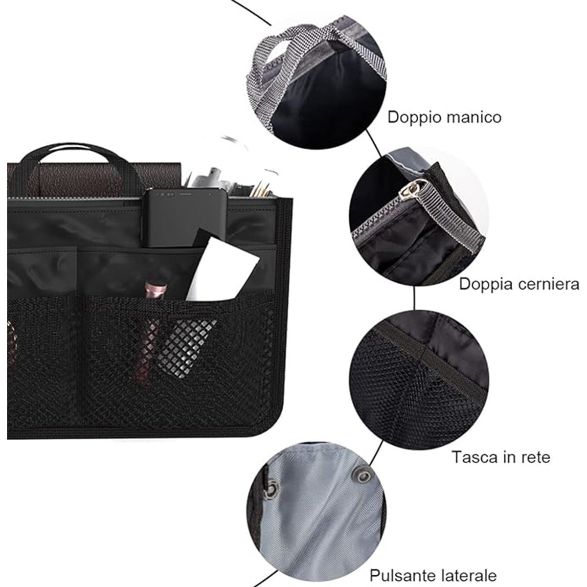 Handbag Organizer Insert With 13 Pockets| Yazijico™