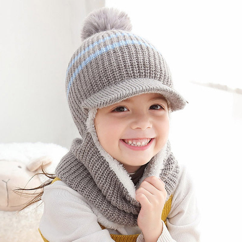 Children's neck guard one-piece woolen hat | Yazijico™