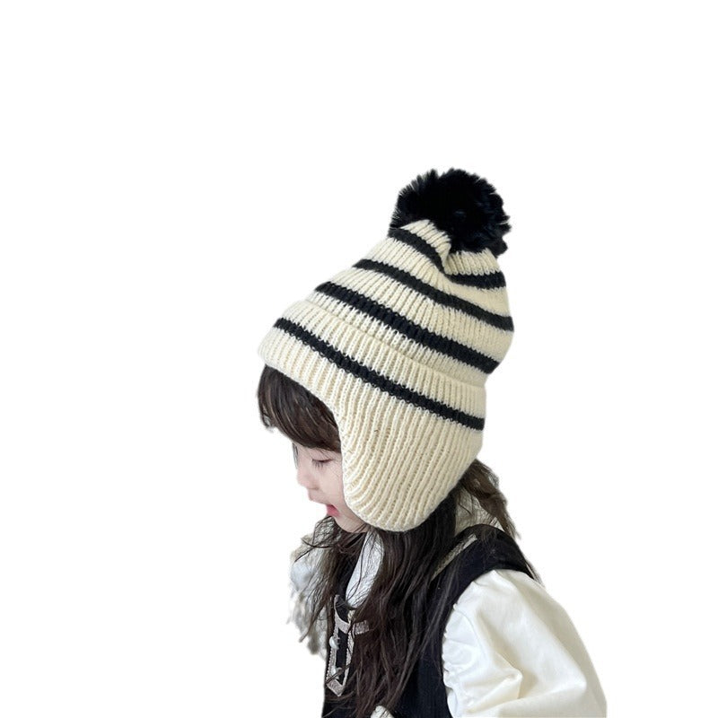 Hat Girls' Wool Stripe Warm | Yazijico™