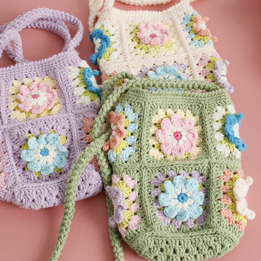 Hand-made Women's Bag Fresh Flower Crocheted   | Yazijico™
