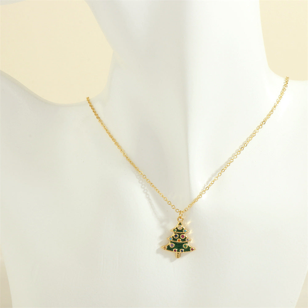Christmas Tree Santa Claus Necklace Women Jewelry | Yazijico™