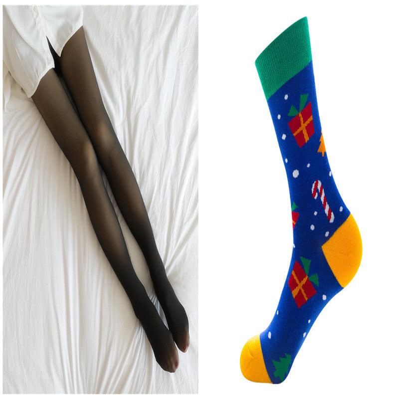 Fake Translucent Plus Size Leggings Fleece Lined | Yazijico™