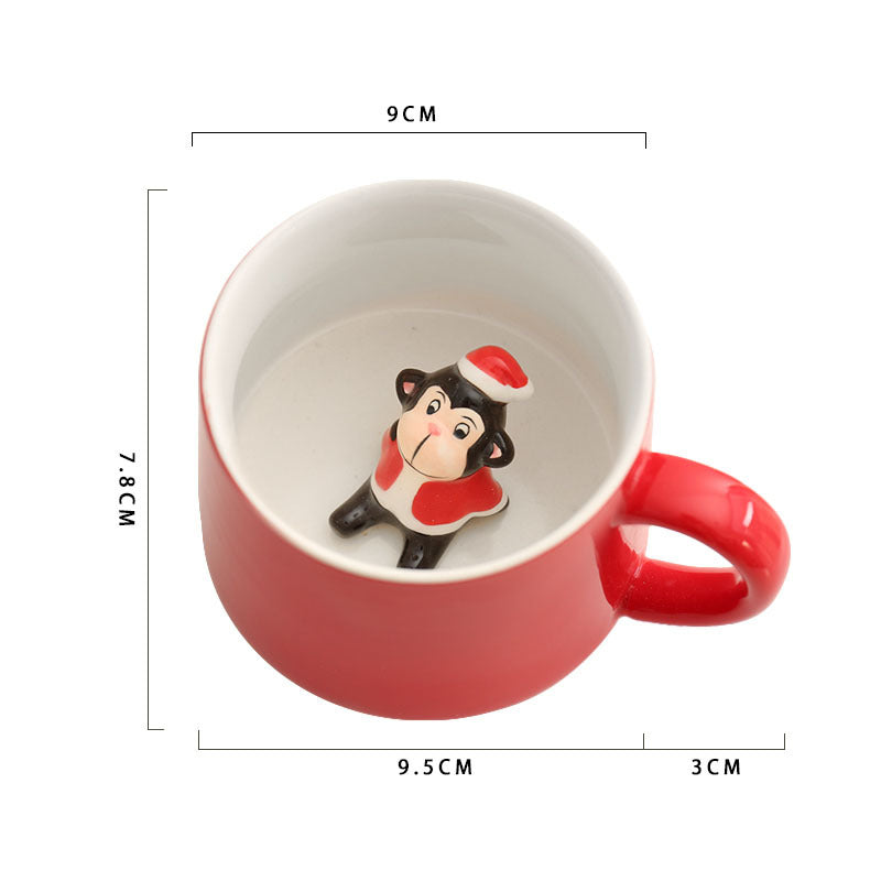 Cartoon three-dimensional mark ceramic cup | Yazijico™