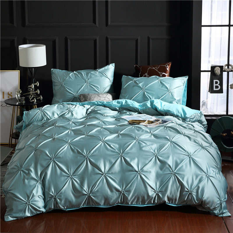 -piece solid color bed sheet duvet cover