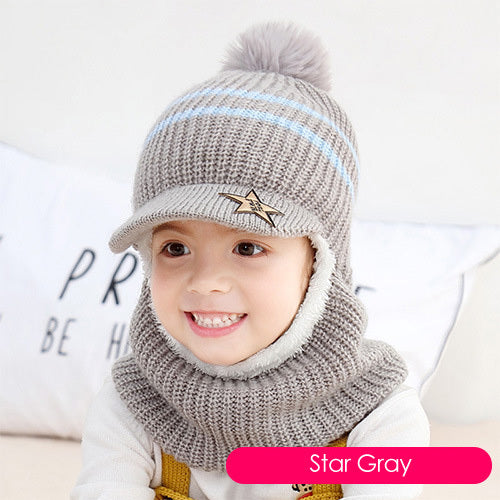 Children's neck guard one-piece woolen hat | Yazijico™
