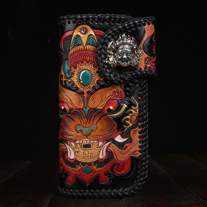 Hand made leather carving Wallet | Yazijico™