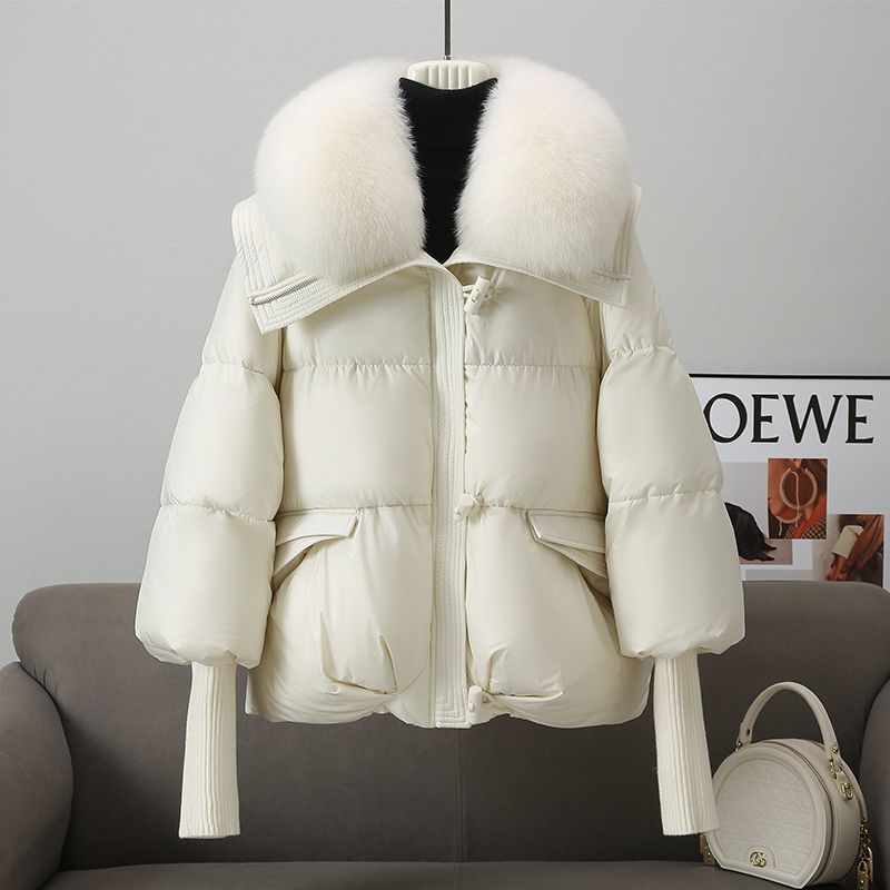 Down Cotton-padded Jacket Women's Short Fur Collar | Yazijico™
