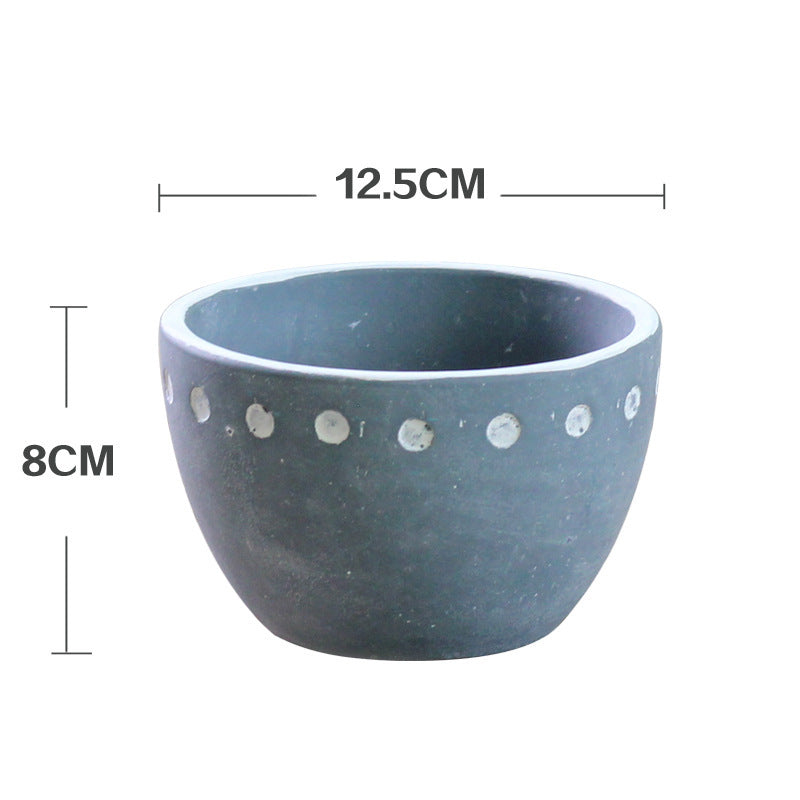 Hand made cement flowerpot fleshy combination | Yazijico™