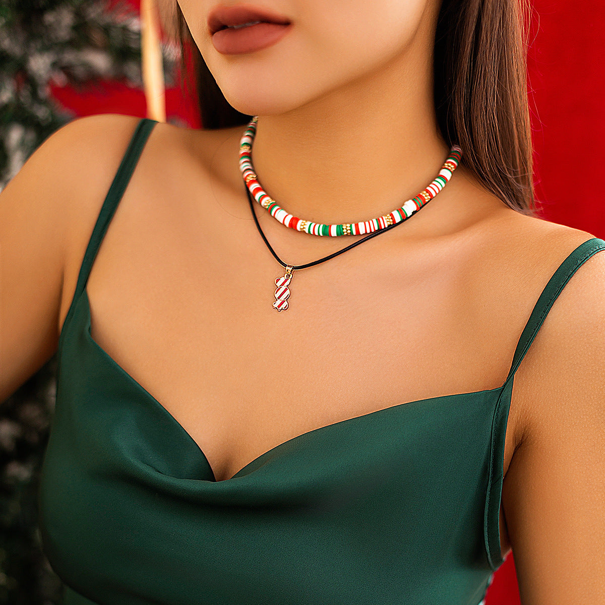 Beaded Women's Necklace Christmas Snowman | Yazijico™