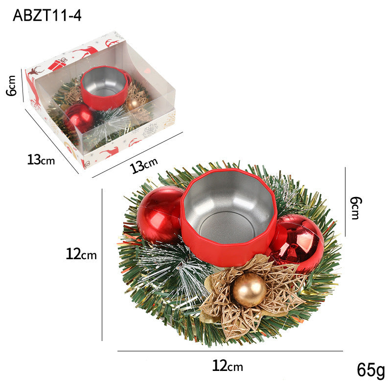 Christmas Candlestick Artificial Wreath Lampstand | Yazijico™