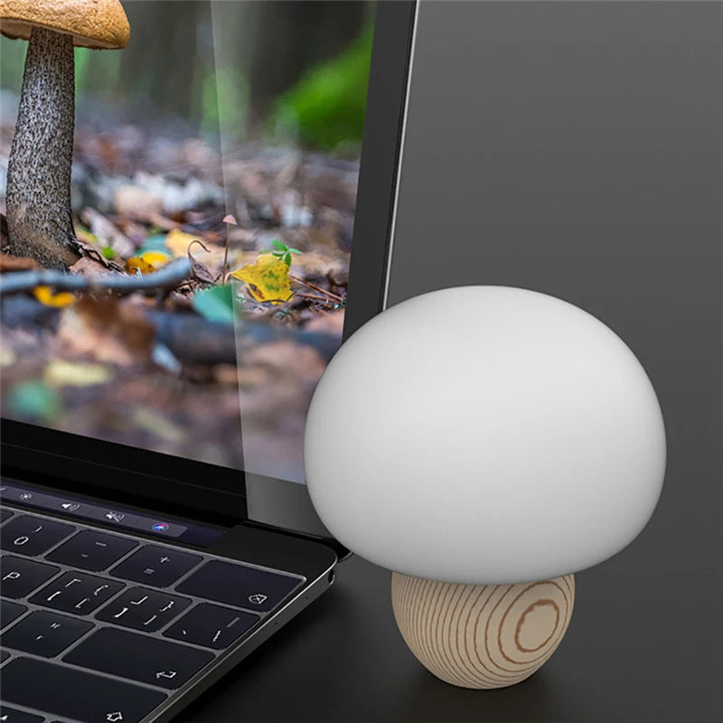 Silicone Night Lamp Brightness Adjustable Mushroom