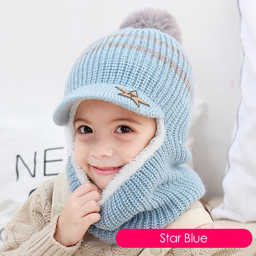 Children's neck guard one-piece woolen hat | Yazijico™