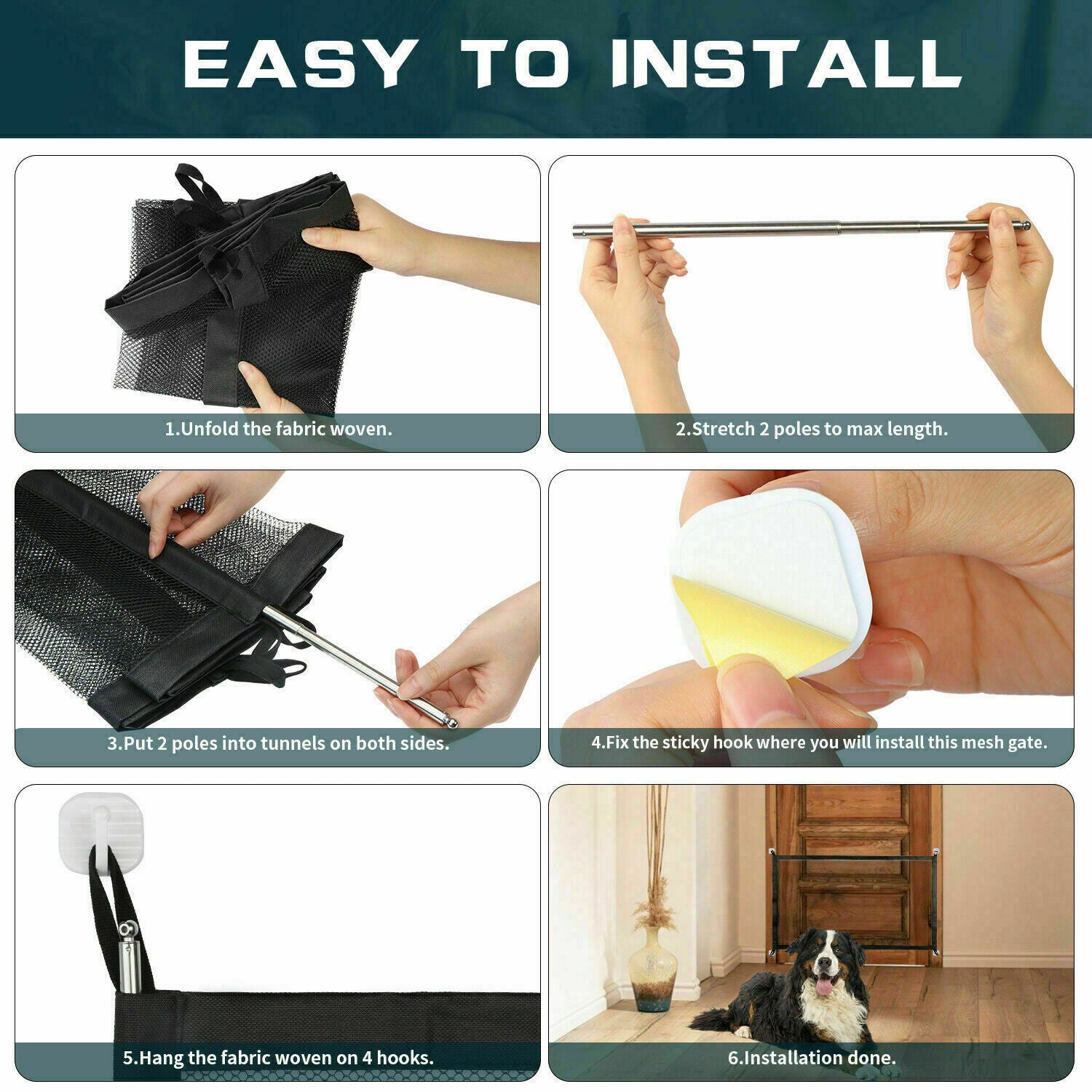 Pets Dog Cat Baby Safety Gate Mesh | Yazijico™