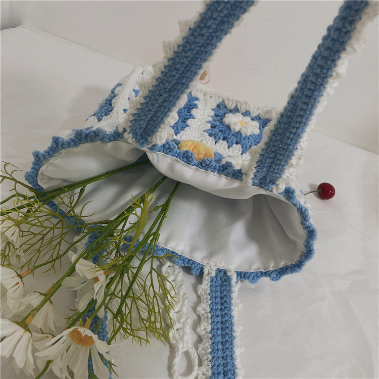 Hand Made Women's Bag Chrysanthemum Yarn Crochet | Yazijico™