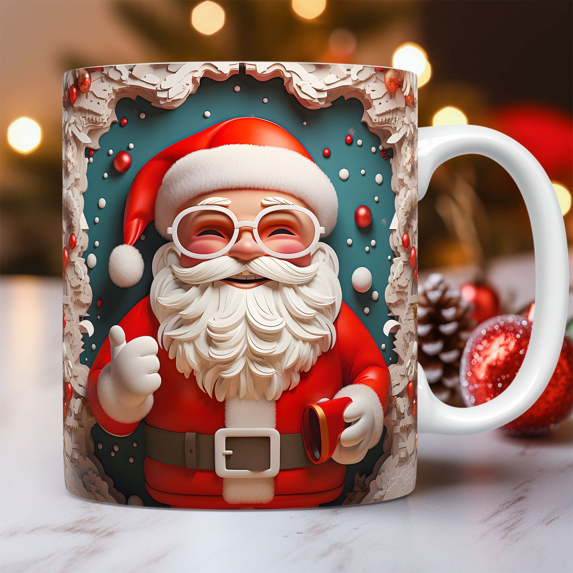 Christmas Ceramic Mug  Santa Claus Cup | Yazijico™