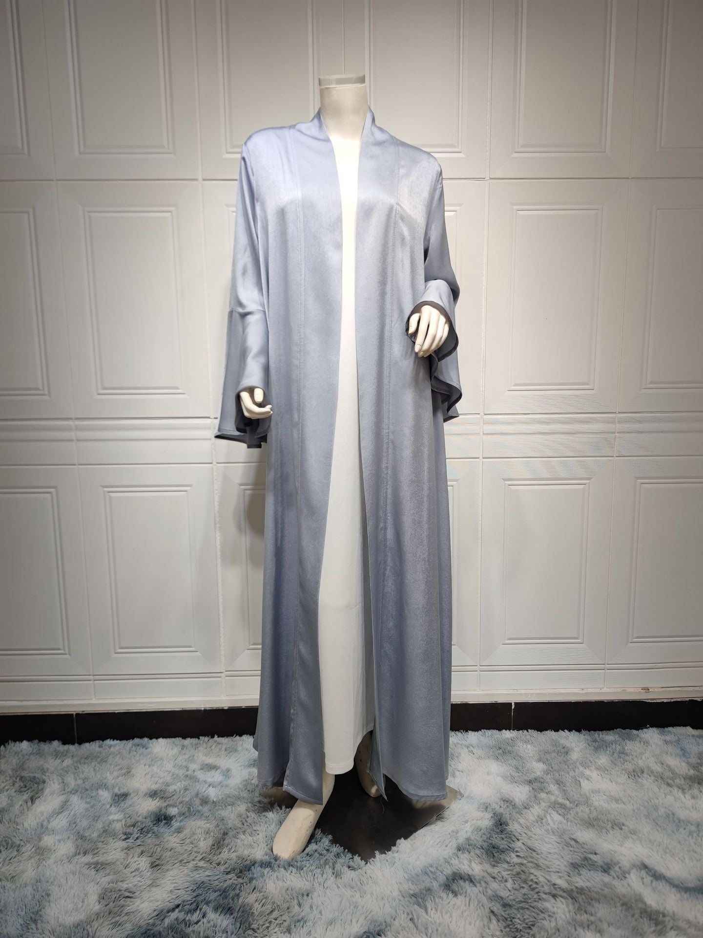 Ruffle Sleeve Solid Color Inverness Middle East Soft Dress | Yazijico™