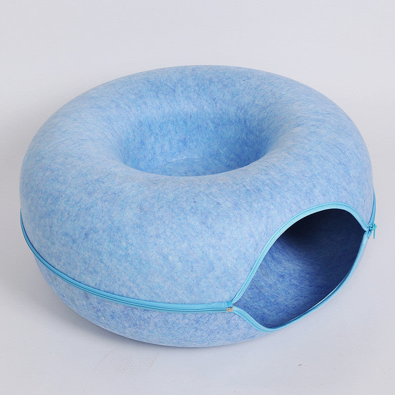 Tunnel Interactive Toy Grey Felt Cat Nest | Yazijico™