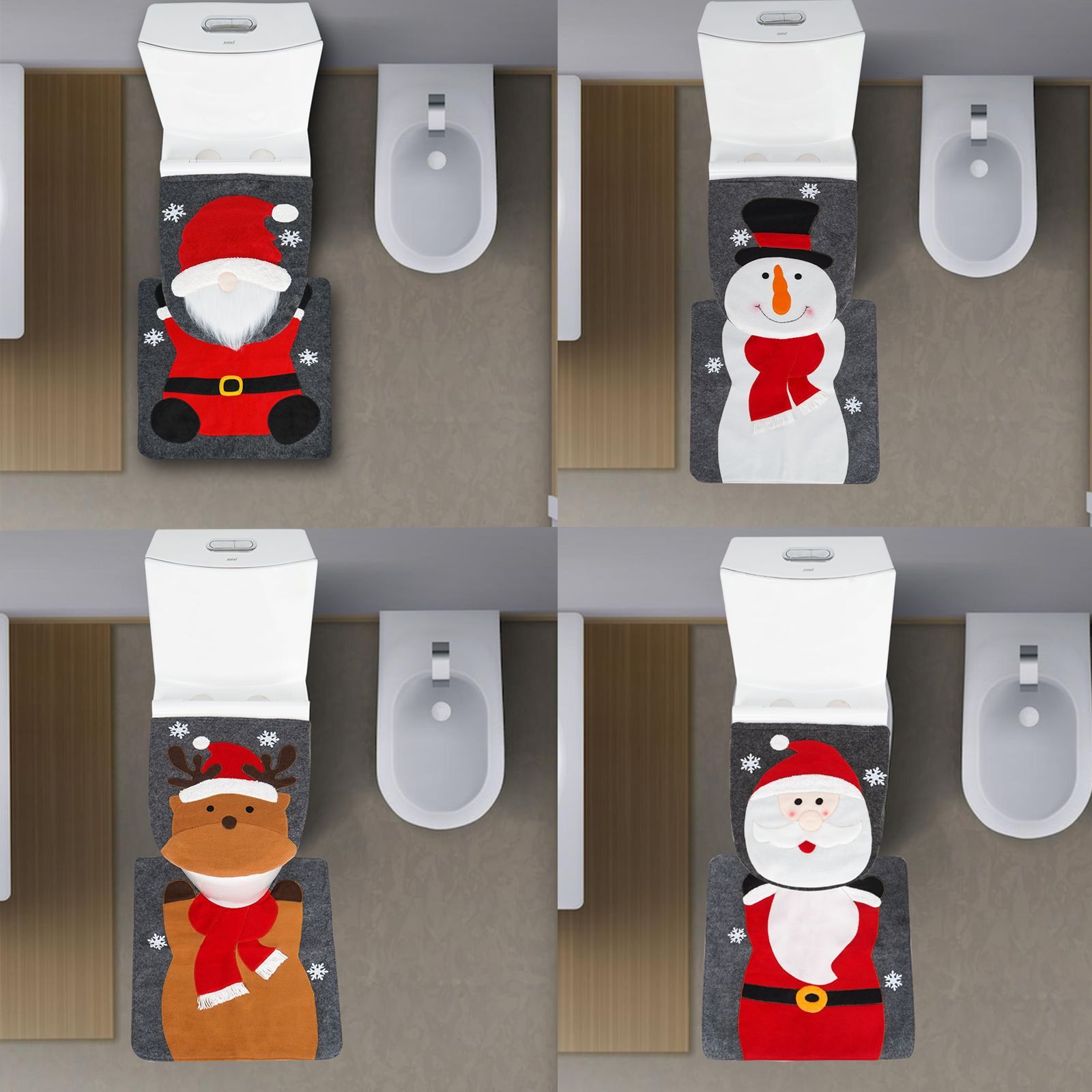 Toilet Seat Cover Christmas Snowman Faceless  | Yazijico™
