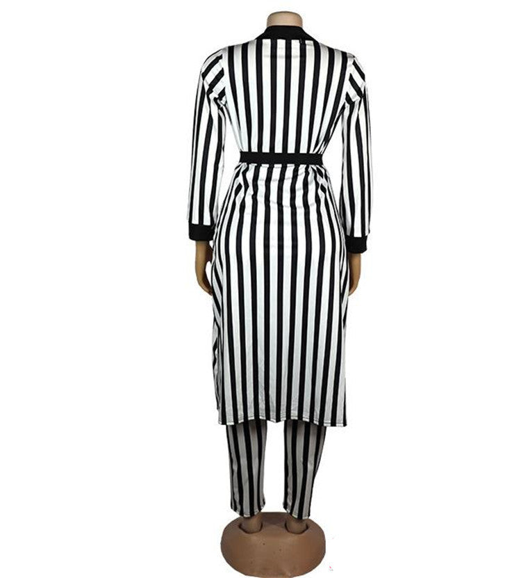 Ensemble deux pièces rayé pour femme africaine | Yazijico™